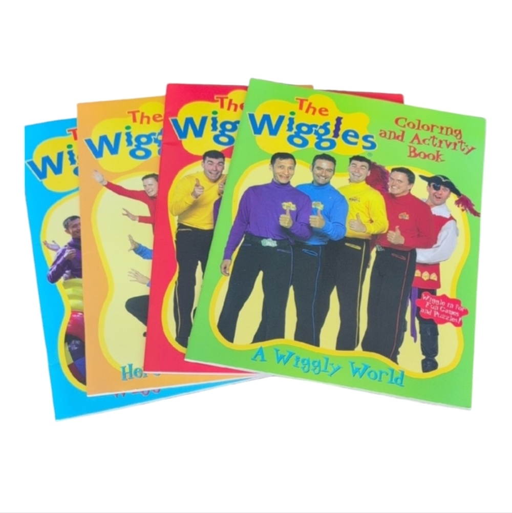 Vtg 2003 The Wiggles Coloring & Activity Books - Set of 4 - Rare OG Cast